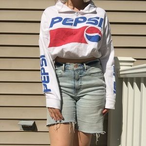 Cropped Pepsi Half-Zip Sweatshirt
